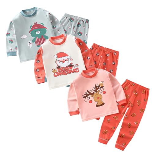 Baby Mädchen Baumwolle Thermounterwäsche 3Set Thermounterhemden Thermo-Unterhosen Ski Funktionsunterwäsche für Winter Thermounterwäsche-Sets Lange Unterwäsche Thermo-Pyjama,Etikett: 55 von XM-Amigo
