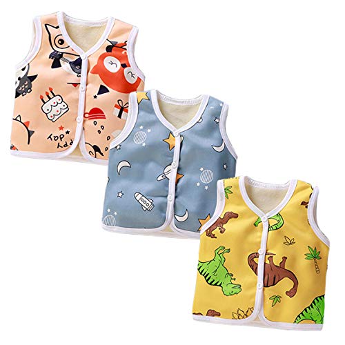 XM-Amigo Boys Winter Herbst Warme Ärmellose Dick Gilets Weste Cardigan Top Shoulder Thick Waistcoat Jacken (Empfohlene Kinder Höhe: 90-100cm) von XM-Amigo