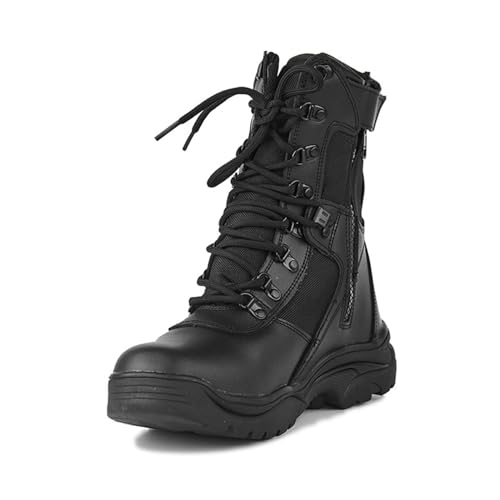 Kampfstiefel für Herren mit seitlichem Reißverschluss, für Arbeit und Sicherheit, leichte, wasserdichte Konstruktion, taktische Stiefel für Herren, langlebiger Kollisionsschutz für schnelle Wanderreak Kampfstiefel für Herren mit seitlichem Reißverschluss, für Arbeit und Sicherheit, leichte, wasserdichte Konstruktion, taktische Stiefel für Herren, langlebiger Kollisionsschutz für schnelle Wanderreak von XMACKEEDGH