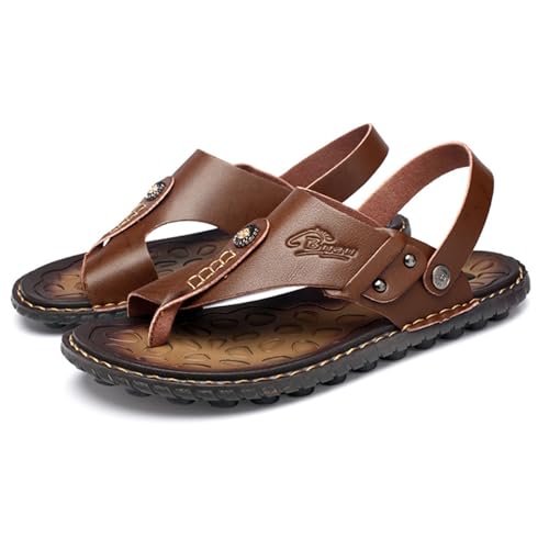 Leichte Sandalen zur Korrektur von Ballenzehen mit geteilter Zehe für Herren, atmungsaktive, strapazierfähige Sommersandalen für Herren zur Linderung von Ballenzehen(Brown,42 EU) von XMACKEEDGH