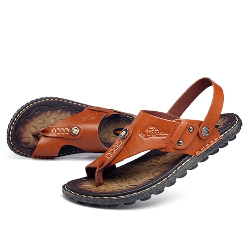 Leichte Sandalen zur Korrektur von Ballenzehen mit geteilter Zehe für Herren, atmungsaktive, strapazierfähige Sommersandalen für Herren zur Linderung von Ballenzehen(Orange,45 EU) von XMACKEEDGH