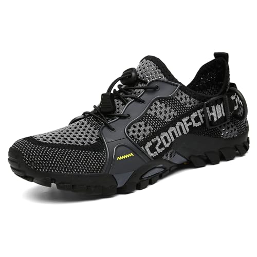 Strapazierfähige Wasserschuhe für Damen und Herren, schnelltrocknend, Barfuß-Aqua-Wasserschuhe für Sport und Wandern, Outdoor-Kletter-Sneakers, Kajakfahren, Bootfahren, Surfen, Spazierengehen(Grey,47 Strapazierfähige Wasserschuhe für Damen und Herren, schnelltrocknend, Barfuß-Aqua-Wasserschuhe für Sport und Wandern, Outdoor-Kletter-Sneakers, Kajakfahren, Bootfahren, Surfen, Spazierengehen(Grey,47 von XMACKEEDGH