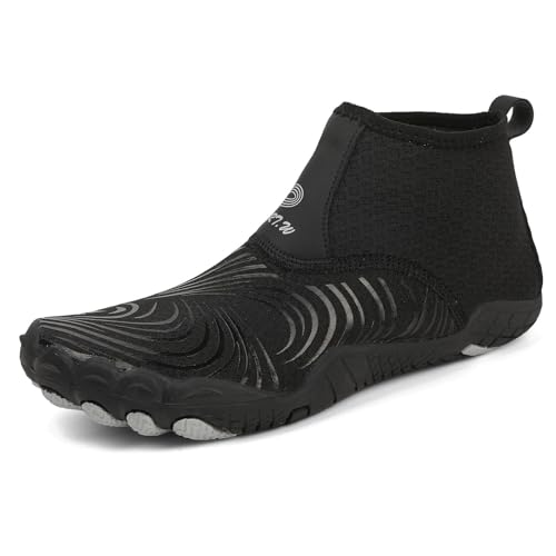Wasserschuhe für Damen und Herren, schnelltrocknend, atmungsaktiv, Barfuß-Wasserschuhe zum Wandern mit Drainage, für Fitnessstudio, Training, Strand, Schwimmen, Aquapool, Angeln, Kajakfahren(Black,44 Wasserschuhe für Damen und Herren, schnelltrocknend, atmungsaktiv, Barfuß-Wasserschuhe zum Wandern mit Drainage, für Fitnessstudio, Training, Strand, Schwimmen, Aquapool, Angeln, Kajakfahren(Black,44 von XMACKEEDGH
