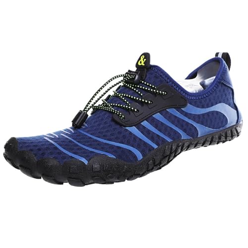 Wasserschuhe für Damen und Herren, schnelltrocknend, rutschfest, Barfuß-Wasserschuhe zum Wandern, Reisen, Trekking, Wandern, Klettern(Blue,45 EU) von XMACKEEDGH