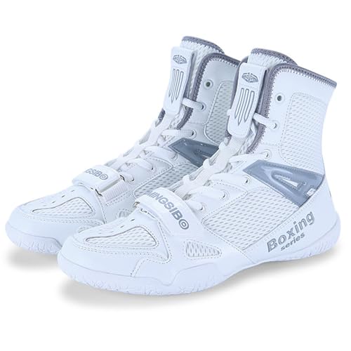 XMACKEEDGH Atmungsaktive High-Top-Boxschuhe aus Mesh, Wrestlingschuhe für Herren mit Gummisohle, rutschfeste Kampfschuhe für Erwachsene, Fitness-Sneaker(Gold,39 EU) von XMACKEEDGH