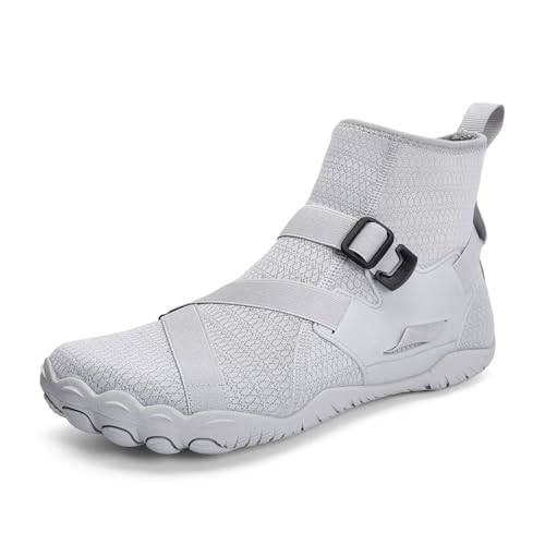 XMACKEEDGH Atmungsaktive Wasserschuhe für Damen und Herren, langlebige, schnelltrocknende Barfuß-Wasserschuhe zum Wandern, für Kajakfahren, Fitnessstudio, Klettern, Surf-Yoga(Grey,44 EU) von XMACKEEDGH