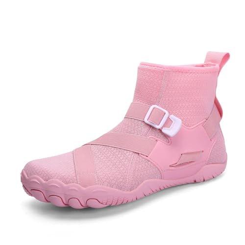 XMACKEEDGH Atmungsaktive Wasserschuhe für Damen und Herren, langlebige, schnelltrocknende Barfuß-Wasserschuhe zum Wandern, für Kajakfahren, Fitnessstudio, Klettern, Surf-Yoga(Pink,41 EU) von XMACKEEDGH