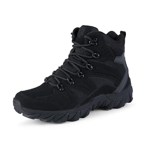 XMACKEEDGH Kampfstiefel für Herren, seitlicher Reißverschluss, bequeme Leichtbauweise, taktische Stiefel für Herren, rutschfest, wasserdicht für Militär, Wandern, Arbeit und Sicherheit(Black,44 EU) XMACKEEDGH Kampfstiefel für Herren, seitlicher Reißverschluss, bequeme Leichtbauweise, taktische Stiefel für Herren, rutschfest, wasserdicht für Militär, Wandern, Arbeit und Sicherheit(Black,44 EU) von XMACKEEDGH