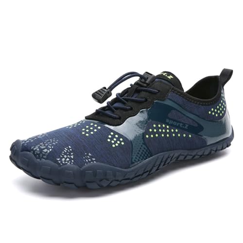 XMACKEEDGH Leichte Barfuß-Wasserschuhe zum Wandern, atmungsaktive Wasserschuhe für Damen und Herren aus Mesh, zum Klettern im Freien, Kajakfahren, Schwimmen, Schwimmen, Angeln(Blue,45 EU) von XMACKEEDGH
