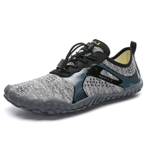 XMACKEEDGH Leichte Barfuß-Wasserschuhe zum Wandern, atmungsaktive Wasserschuhe für Damen und Herren aus Mesh, zum Klettern im Freien, Kajakfahren, Schwimmen, Schwimmen, Angeln(Grey,45 EU) von XMACKEEDGH