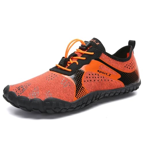 XMACKEEDGH Leichte Barfuß-Wasserschuhe zum Wandern, atmungsaktive Wasserschuhe für Damen und Herren aus Mesh, zum Klettern im Freien, Kajakfahren, Schwimmen, Schwimmen, Angeln(Orange,43 EU) von XMACKEEDGH