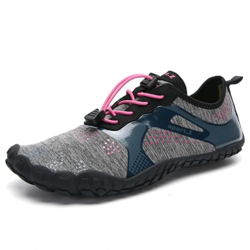 XMACKEEDGH Leichte Barfuß-Wasserschuhe zum Wandern, atmungsaktive Wasserschuhe für Damen und Herren aus Mesh, zum Klettern im Freien, Kajakfahren, Schwimmen, Schwimmen, Angeln(Pink,35 EU) von XMACKEEDGH