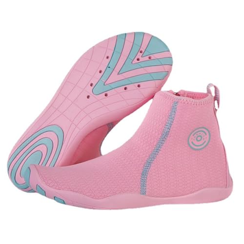 XMACKEEDGH Leichte Schwimm-Wasserschuhe für Damen und Herren, schnelltrocknende, rutschfeste Barfuß-Wasserschuhe zum Wandern mit Drainagelöchern, für Kajakfahren, Strand, Pool, Yoga(Pink,37 EU) von XMACKEEDGH