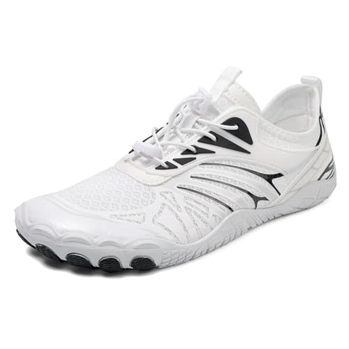 XMACKEEDGH Leichte Wasserschuhe für Damen und Herren, schnelltrocknend mit Drainage, minimalistische, Bequeme Barfuß-Wasserschuhe zum Wandern, Outdoor-Schwimm- und Angelschuhe(White,41 EU) von XMACKEEDGH