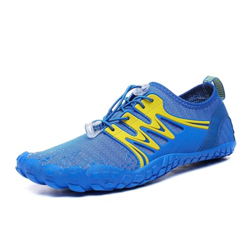 XMACKEEDGH Stilvolle, schnell trocknende Wasserschuhe für Damen und Herren, Bequeme Barfuß-Wasserschuhe zum Wandern, zum Schwimmen, Angeln, Fitnessstudio, Surfen und Yoga im Freien(Blue,38 EU) von XMACKEEDGH