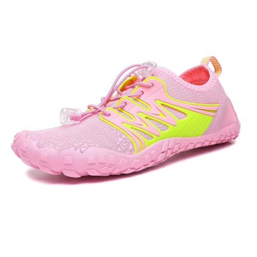 XMACKEEDGH Stilvolle, schnell trocknende Wasserschuhe für Damen und Herren, Bequeme Barfuß-Wasserschuhe zum Wandern, zum Schwimmen, Angeln, Fitnessstudio, Surfen und Yoga im Freien(Pink,39 EU) von XMACKEEDGH