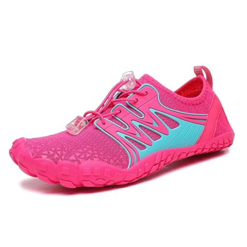 XMACKEEDGH Stilvolle, schnell trocknende Wasserschuhe für Damen und Herren, Bequeme Barfuß-Wasserschuhe zum Wandern, zum Schwimmen, Angeln, Fitnessstudio, Surfen und Yoga im Freien(Red,37 EU) von XMACKEEDGH