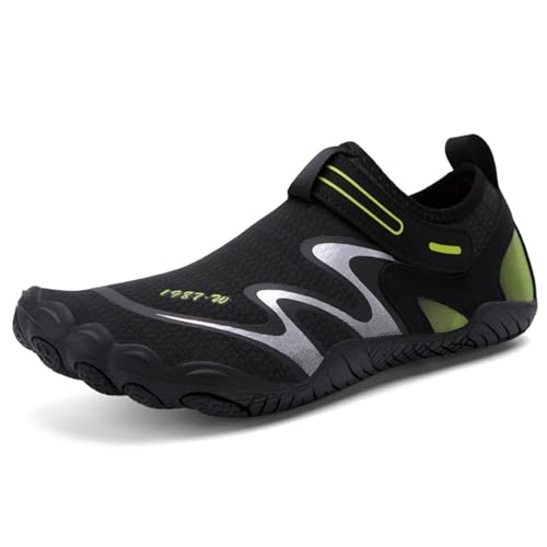 XMACKEEDGH Wasserschuhe für Damen und Herren, Aqua Athletic, schnelltrocknende, breite Zehenpartie, Barfuß-Wasserschuhe zum Klettern, Surfen, Schwimmen, Angeln, Kajakfahren(Black,37 EU) von XMACKEEDGH