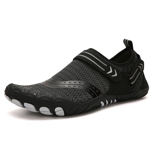XMACKEEDGH Wasserschuhe für Damen und Herren, schnelltrocknend, für Aquasport, Wandern, Barfuß-Wasserschuhe, Outdoor-Klettern, Sport, Bootfahren, Tauchen und Yoga(Black,39 EU) von XMACKEEDGH