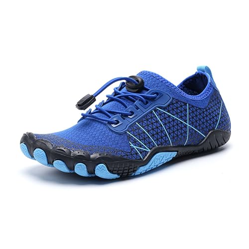 XMACKEEDGH Wasserschuhe für Damen und Herren, schnelltrocknende Aquasport- und Barfuß-Wasserschuhe zum Kajakfahren, Bootfahren, Wandern, Surfen und Spazierengehen(Blue,36 EU) von XMACKEEDGH