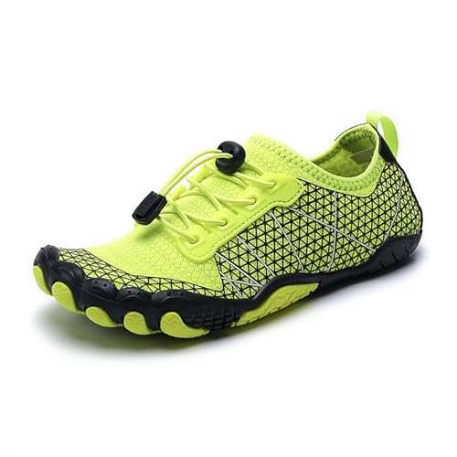 XMACKEEDGH Wasserschuhe für Damen und Herren, schnelltrocknende Aquasport- und Barfuß-Wasserschuhe zum Kajakfahren, Bootfahren, Wandern, Surfen und Spazierengehen(Green,45 EU) von XMACKEEDGH