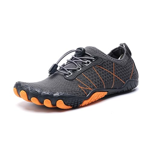 XMACKEEDGH Wasserschuhe für Damen und Herren, schnelltrocknende Aquasport- und Barfuß-Wasserschuhe zum Kajakfahren, Bootfahren, Wandern, Surfen und Spazierengehen(Grey,41 EU) von XMACKEEDGH