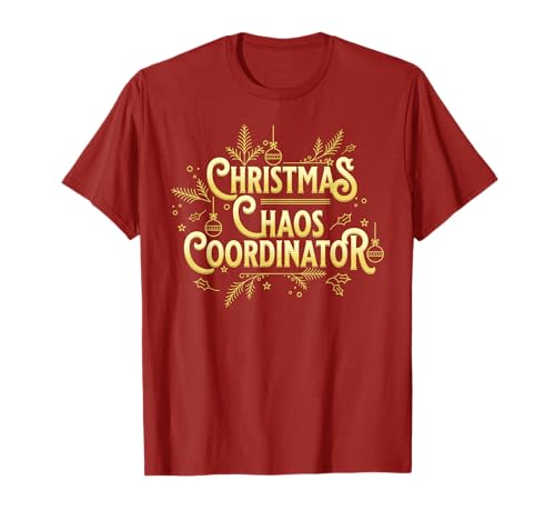 Weihnachtliches Chaos Koordinator Mama Lustiger Urlaub Mütter Pyjama T-Shirt von XMAS Chaos Coordinator Family PJ Loungewear Design