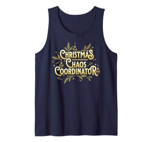 Weihnachtliches Chaos Koordinator Mama Lustiger Urlaub Mütter Pyjama Tank Top von XMAS Chaos Coordinator Family PJ Loungewear Design