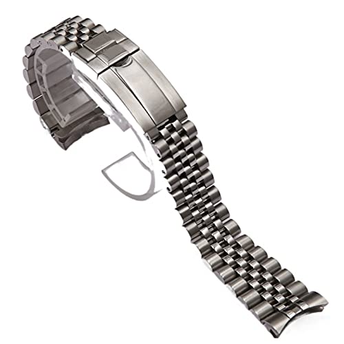 XMKT 20 mm massives Edelstahl-Armband für Rolex GMT Oyster Perpetual Date, Silber-Gold-Uhrenarmband mit Faltschließe(H) von XMKT