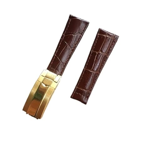 XMKT 20 mm schwarzes Echtlederarmband für Role X Submariner GMT Explorer Oyster Perpetual Deployment Schließe(Black) von XMKT