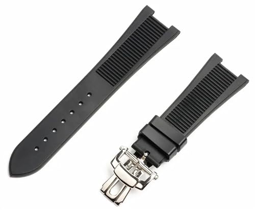 XMKT 25 mm Gummi-Silikon-Uhrenarmband, Faltschnalle, Uhrenarmband für Patek Philipe, Armband der Nautilus-Serie, 25 mm, Achat von XMKT