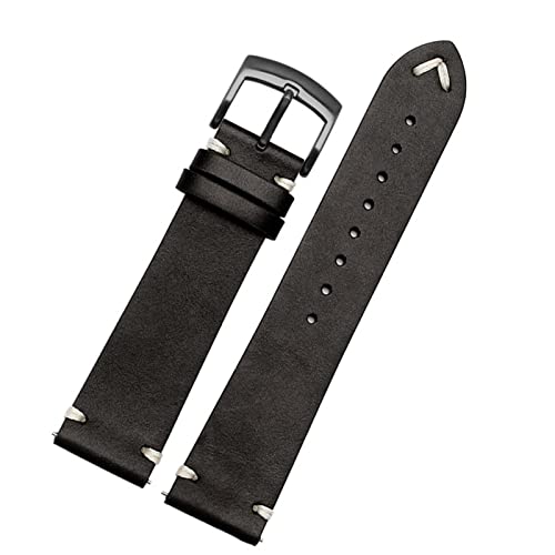 XMKT Echtes Leder -Uhrband für Bürger BM8475-26E 00F00X Armband 20 mm 22 mm schwarzbraunes weiches Kuhpferdarmband(Black black,22mm) von XMKT