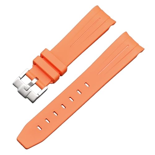 XMKT Für Moonswatch Uhr gebogenes lückenloses Kautschukarmband für Omega Swatch Joint Planet Series Moon Mercury gebogenes Kautschukarmband Männer Frauen 20 mm Uhrenarmbänder (Color : Orange, Size : von XMKT