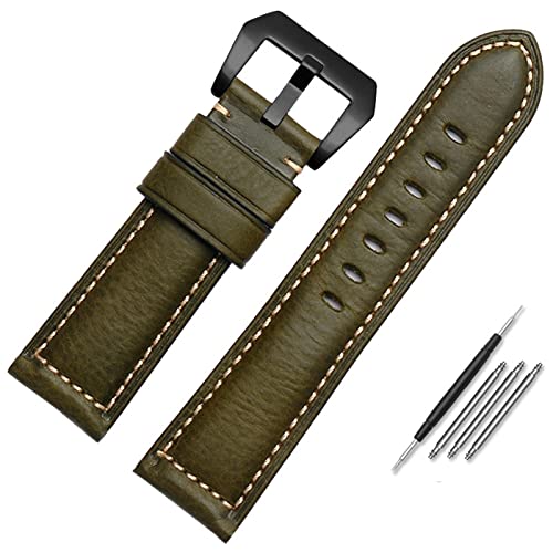 XMKT Leder-Uhrenarmband für Herren, geeignet für Panerai Seiko Citizen Jeep, italienische Leder-Uhrenkette, 22 mm, 24 mm, 26 mm, 22 mm von XMKT