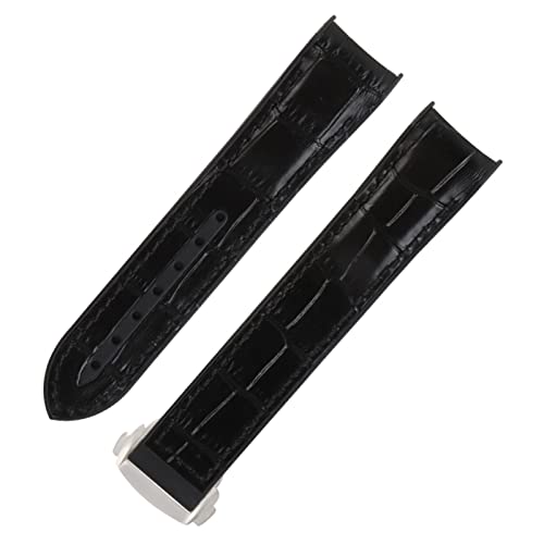 XMKT Nylon-Leder-Gummi-Uhrenarmband passend für Omega Seamaster für Omega mit Faltschließe, Luxus-Armbänder, Uhrenzubehör, Teile 20 mm, 19 mm, 21 mm, 22 mm(13,22mm) von XMKT