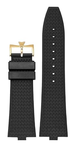 XMKT Schnelle Demontage Fluorkautschuk-Uhrenarmband für Vacheron Constantin VC-Serie 4500 V 5500 V 7900 V konvexe Schnittstelle 7 mm Armband(Black-gold) von XMKT