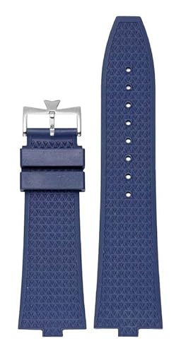 XMKT Schnelle Demontage Fluorkautschuk-Uhrenarmband für Vacheron Constantin VC-Serie 4500 V 5500 V 7900 V konvexe Schnittstelle 7 mm Armband(Blue-silver) von XMKT