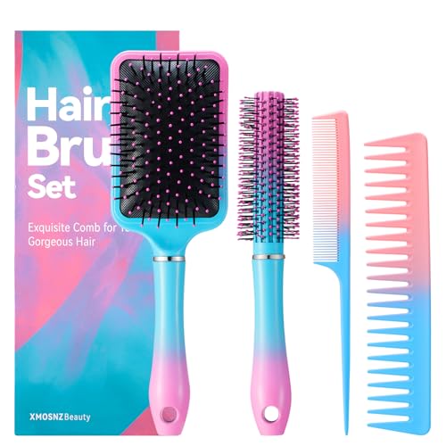 Haarbürstenset Anti Static Massage Oval Comb Paddle Brush für Frauen, Frauen Antistatische Massage Frisierkamm Ovaler Rechteck Haarbürsten Für Nasses Oder Trockenes Haar Entwirren von XMOSNZ