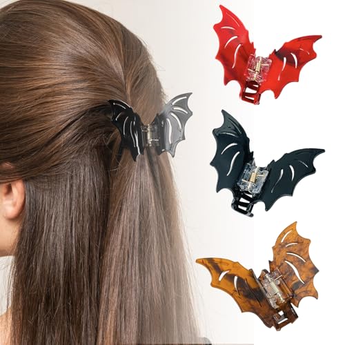 XMYCYuChen 3 x Halloween-Haarspangen mit Fledermaus-Motiv, sicherer Halt, modisch, lustig, für Mädchen, Fledermaus-Haarspangen für modische Kopfbedeckung XMYCYuChen 3 x Halloween-Haarspangen mit Fledermaus-Motiv, sicherer Halt, modisch, lustig, für Mädchen, Fledermaus-Haarspangen für modische Kopfbedeckung von XMYCYuChen