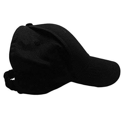 XMYNB Baseball Cap Gelockt Backless Ponytail Cap Für Frauen, Natürliches Haar Afro Hair Messy Pferdeschwanz-Baseball-Mütze,Schwarz von XMYNB