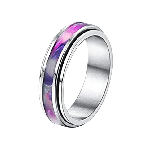 Drehring aus Titanstahl, klassischer Stil, Ring für und Männer, täglicher Gebrauch, Handschmuck, dekorative Ideen, drehbarer Ring Herren Ringe Teuer (B, One Size) von XNBZW