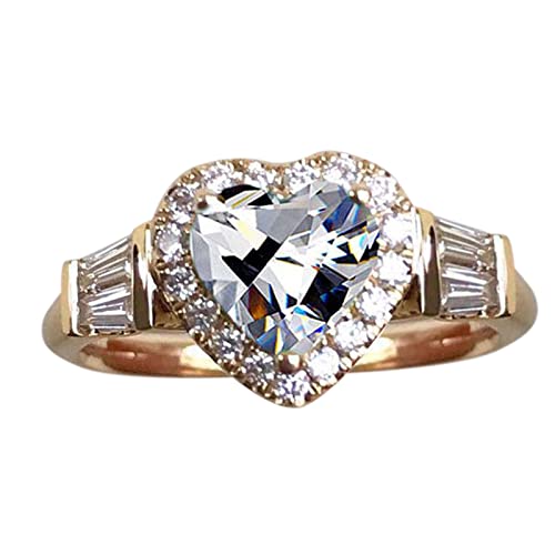 Edelstein Geburtsstein Saphir Statement Verlobungsringe für Frauen Jahrestag Versprechen Ringe für Sie Ring Variety Pack, weiß, 32 von XNBZW