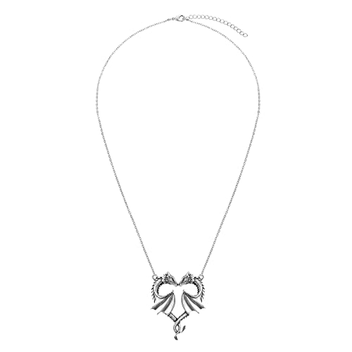 Einzigartige, passende Halskette mit Drachenflügel-Anhänger, Liebesherz, für Paare, Familie, Freundschaft, Halskette, Schmuck, Geschenk für Frauen, Männer, Liebhaber, Drachenherz, symbolisiert die von XNBZW