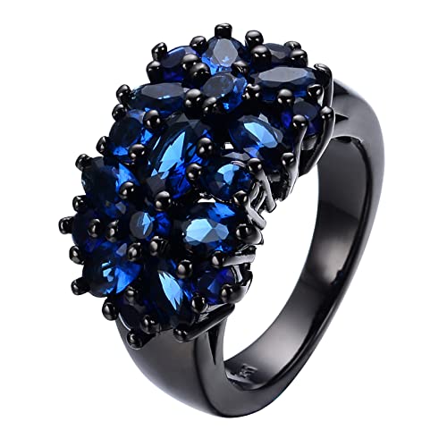 Elegantes lila einzigartiges Design Vintage Party Weihnachten Eheringe für Frauen Modeschmuck Ringe Veret (Blue, 6) von XNBZW