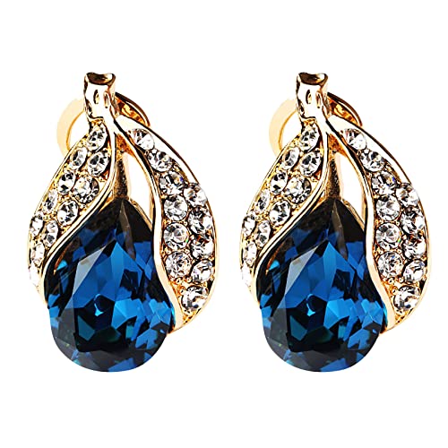 Kristall Diamant Ohrringe für Teen Mädchen Minimalistische Piercing Ohrstecker Trendy Ohrringe Rot Ohrringe für Frauen, blau, Einheitsgröße, Creolen von XNBZW