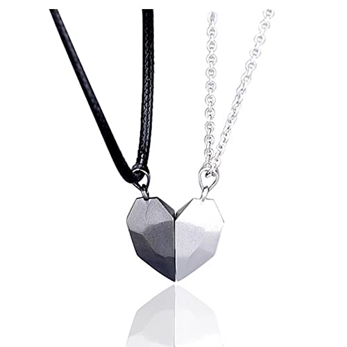 Paar Halsketten EIN Paar Liebesketten Wünsche Paar Halsketten Heartbroken Stitching Halsketten Herren- und Damenschmuck-Set Geschenke Chrysoberyll Anhänger (B, One Size) von XNBZW