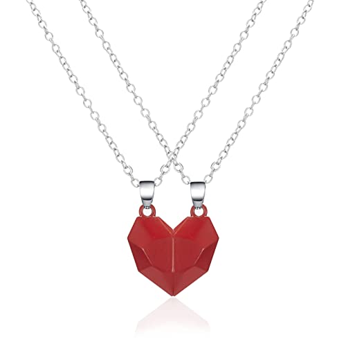 Paar Halsketten EIN Paar Liebesketten Wünsche Paar Halsketten Heartbroken Stitching Halsketten Herren- und Damenschmuck-Set Geschenke Chrysoberyll Anhänger (E, One Size) von XNBZW