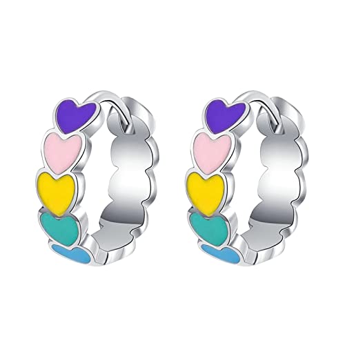 Rainbow Love Ohrringe für Teenager-Mädchen, minimalistische Piercing-Ohrstecker, trendige Ohrringe, ausgefallene Ohrringe für Frauen, camouflage, Einheitsgröße, Creolen von XNBZW