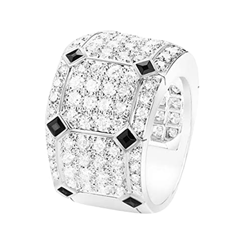 Ringe Frauen Strass Zirkon Frauen Mode Trend Voller Zirkon Ring Damen Schmuck Ringe Für Frauen Einstellbare Ringöffnungsgröße (Silver, One Size) von XNBZW