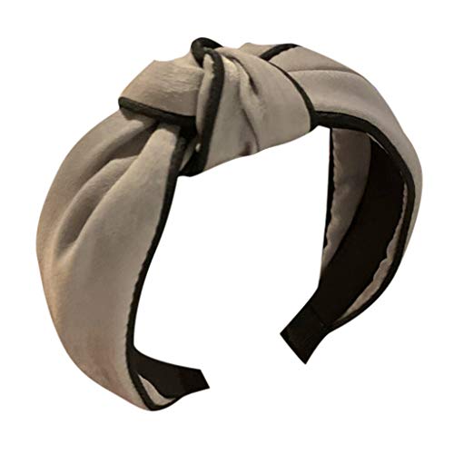 Stirnband Stoff Kopf Haarband Haar Damen Wrap Zubehör Band Stirnband (Grau, Freie Größe) von XNBZW